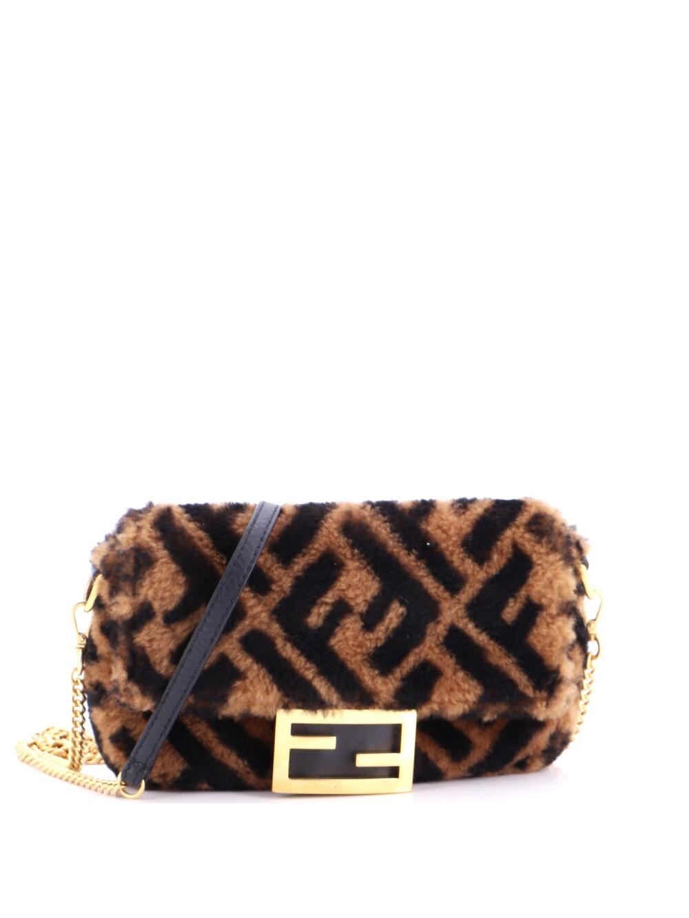 Fendi Baguette Nm Bag Zucca Shearling #236747F20B